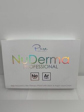NuDerma Professional Skin Therapy Wand Set Neon Argon Open Box Complete
